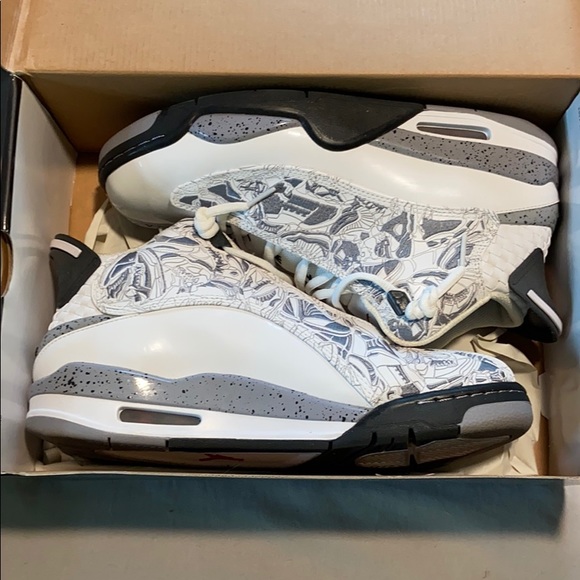 Air Jordan Dub Zero white/vrsty red-blk-cmnt gry - Picture 1 of 8